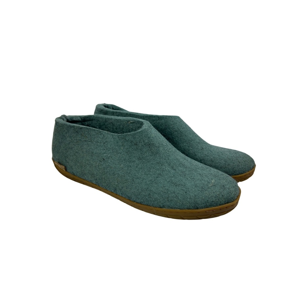 Glerups Wool Slipper Shoe Petrol Blue Felted‎ Slip On Unisex Size 44